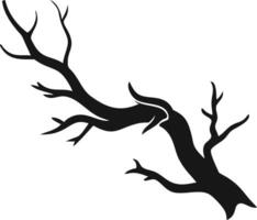Bare Branch Silhouette Isolated On White vector