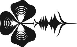 Abstract Flower Spike Pattern Black White vector