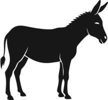 Black And White Donkey Silhouette Image vector