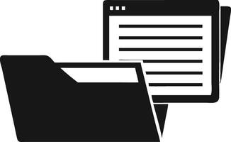 Black And White Document Folder Icon vector