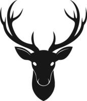 Black And White Deer Head Illustration vector