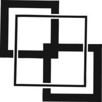 Abstract Interlocking Black Squares And Lines vector