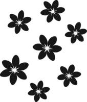 Black And White Floral Design Elements Set vector