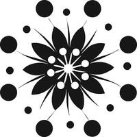 Black And White Floral Dot Pattern Design vector