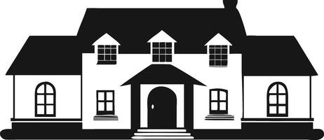 Black And White House Simple Illustration vector