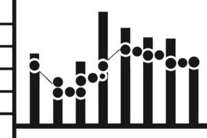 Black And White Growth Chart Visualization vector