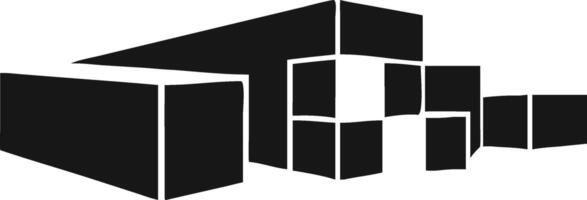 Abstract Monochrome Buildings Geometric Composition Architecture vector