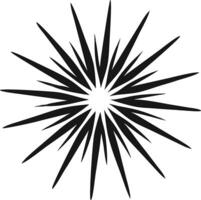 Black Spiky Starburst Shape On White Background vector