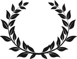 Black Laurel Wreath Design Element vector