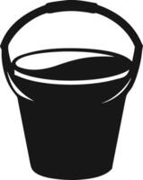Black Bucket Simple Minimalist Illustration vector