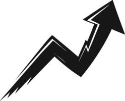 Black Arrow Pointing Upwards With Lightning Bolt vector
