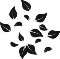 Black And White Leaf Scattered Pattern vector