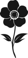 Black Flower Silhouette Graphic Design vector
