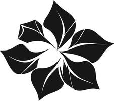 Black Flower With Leaves Abstract vector