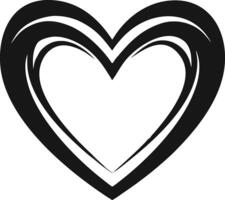 Decorative Heart Illustration With Line Art Styling vector