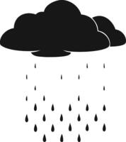 Dark Cloud With Rain Icon Graphic vector