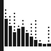 Declining Bar Chart With Dots Data vector