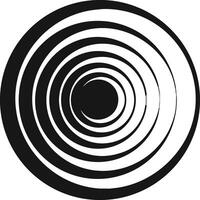 Concentric Circles Forming Spiral In Black White vector