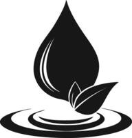Drop With Leaves In Water Silhouette vector