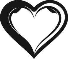 Elegant Black And White Heart Graphic vector