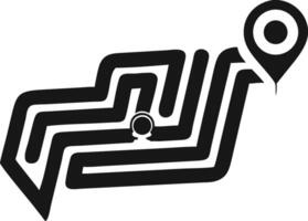 Route Map Icon With Destination Point vector