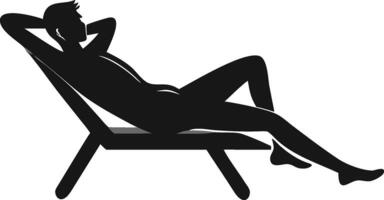 Man Reclining In Chair Relaxation Silhouette vector