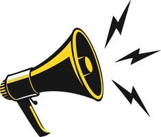 Megaphone With Sound Waves Isolated vector