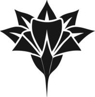 Geometric Flower Illustration In Black And White vector