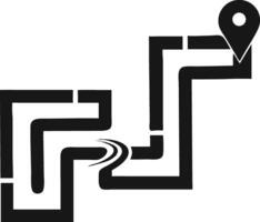 Navigation Route Destination Illustration Simple Black Icon vector
