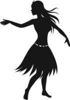 Hula Dancer Silhouette With Outstretched Arms vector