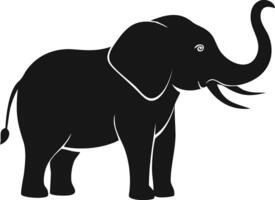 Silhouette Of An Elephant On White Background vector