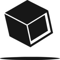 Simple Black Cube Floating With Shadow vector