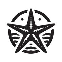 Creative Starfish Black Silhouette for Digital Projects vector