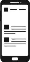 Smartphone Display With Blog Post Layout Design vector
