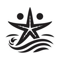 Starfish Silhouette Black for Coastal Branding vector