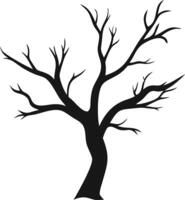 Silhouette Bare Tree Against White Background Image vector