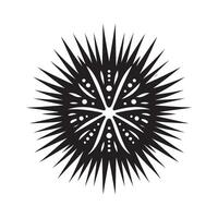Simple Sea Urchin Black Design for Logos vector
