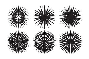 Modern Sea Urchin Black for Print Projects vector