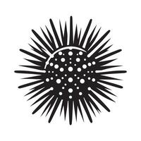 Sea Urchin Black Silhouette for Design vector