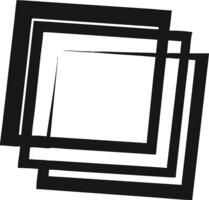 Three Distorted Black And White Frames vector