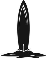 Surfboard Stuck In The Ocean Water vector