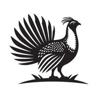 Greater Sagegrouse Black Silhouette for Commercial Use vector