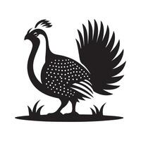 Art of Greater Sagegrouse Black Silhouette vector