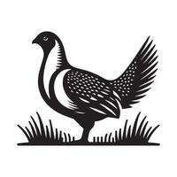 Greater Sagegrouse Silhouette Black for Web Elements vector