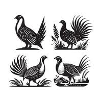 Stunning Greater Sagegrouse Black Silhouette for Visuals vector