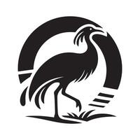 Clean and Minimal Tinamou Black Silhouette Art vector