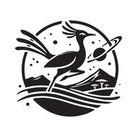 Nature Inspired Tinamou Black Design vector