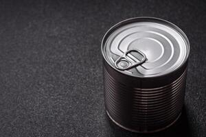 Can with canned food photo