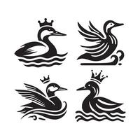 King Eider Silhouette Black for Nature Branding vector