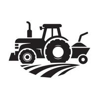 Art of Farm Tractor Black Silhouette for Marketing vector